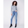 Cuffed Hem Jeans - Medium Blue Cuffed Hem Jeans - Medium Blue