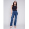 Flare Jeans with Decorative Buttons - Indigo Flare Jeans with Decorative Buttons - Indigo