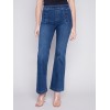 Flare Jeans with Decorative Buttons - Indigo Flare Jeans with Decorative Buttons - Indigo
