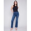 Flare Jeans with Decorative Buttons - Indigo Flare Jeans with Decorative Buttons - Indigo
