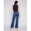 Flare Jeans with Decorative Buttons - Indigo Flare Jeans with Decorative Buttons - Indigo