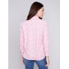 Linen Blend Button-Down Shirt - Flamingo Linen Blend Button-Down Shirt - Flamingo