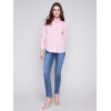 Linen Blend Button-Down Shirt - Flamingo Linen Blend Button-Down Shirt - Flamingo
