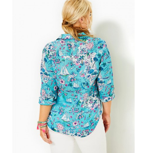Sea View Linen Button Down Top Sea View Linen Button Down Top