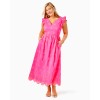 Lillyanne Flutter Sleeve Eyelet Midi Dress Lillyanne Flutter Sleeve Eyelet Midi Dress